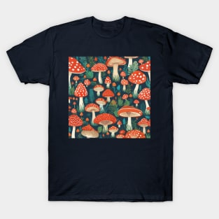 Magic Mushrooms Seamless Pattern T-Shirt